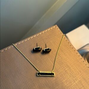 Kendra Scott Matching Set - Minimalist / Elegant Gold and Black Jewelry Set